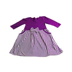 Essentially Dolls Purple Stripe Dress Bow Girls 8